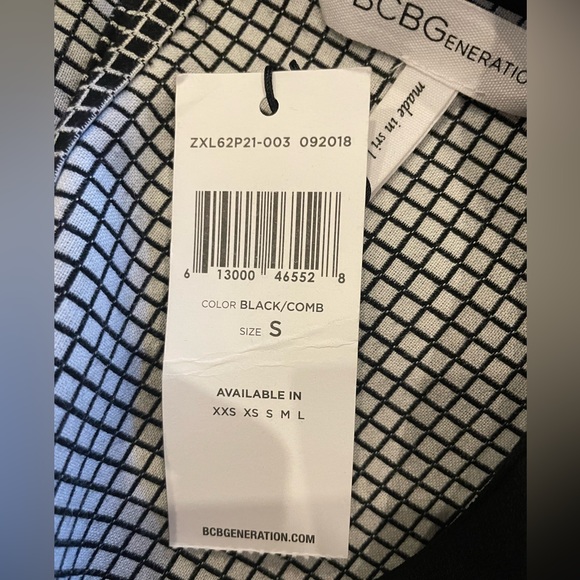 NWT - BCBGeneration Black & White Checkered Shift Dress SMALL - Picture 6 of 11